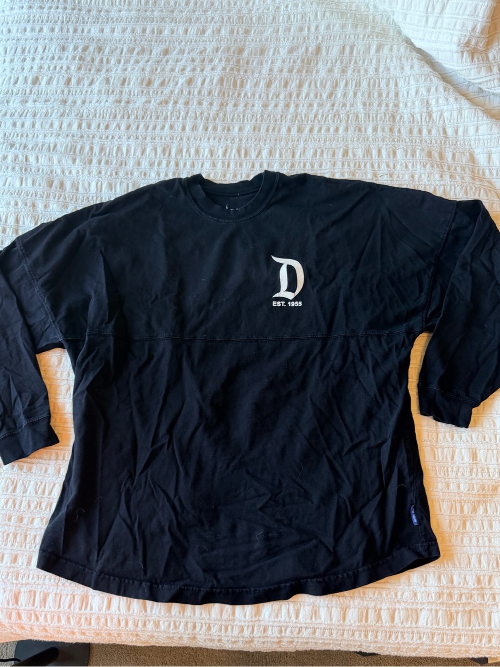 Disney Black Long Sleeve Jersey with White 'D' Logo